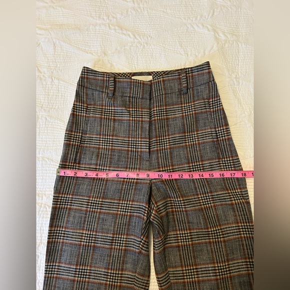 NWOT | Aritzia | Wilfred | Tie-Front Check Pant — Navy/Rust Plaid | Size 6 - Picture 14 of 16